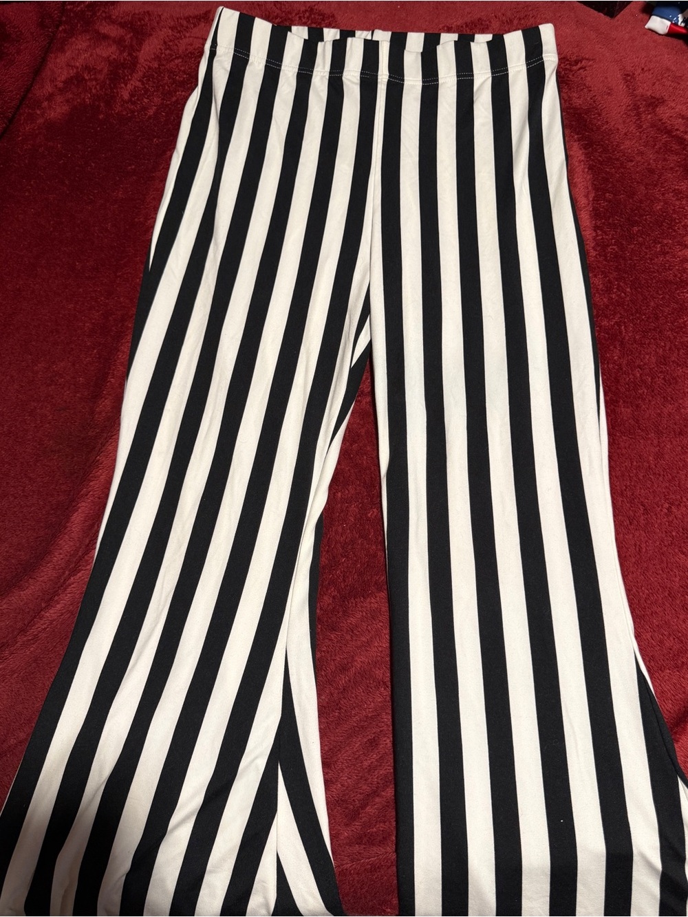 Black & White Vertical Stripe Wide-Leg Pants